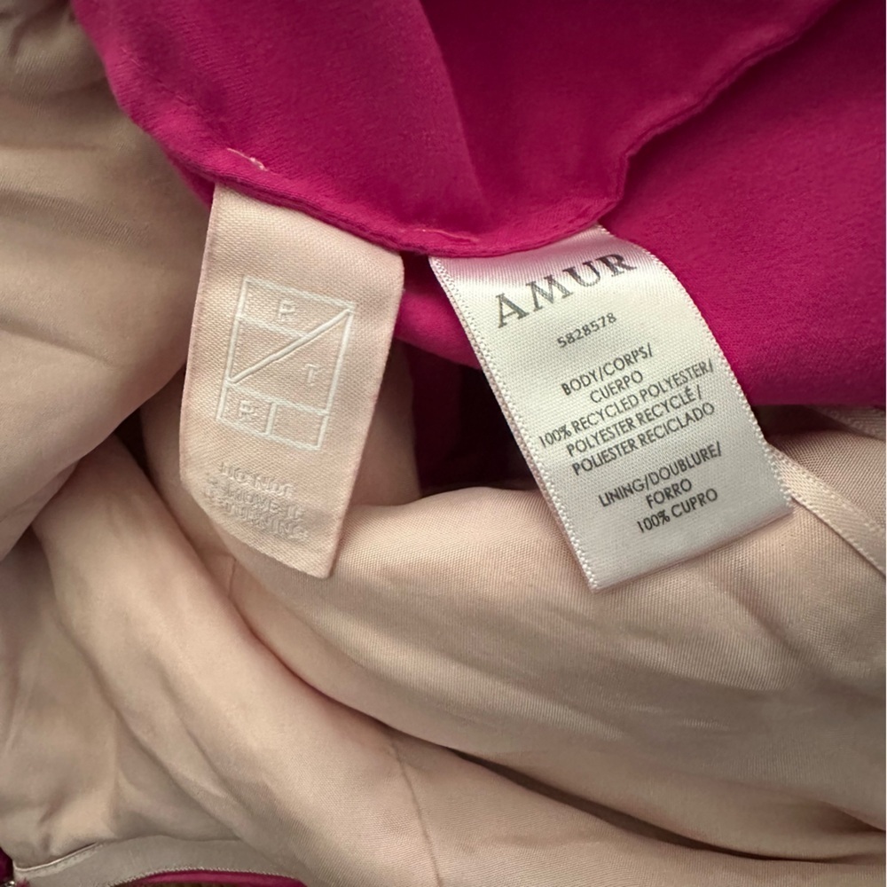 AMUR magenta Eman Off-Shoulder peplum lined party sexy Blouse size 12 - Picture 9 of 12